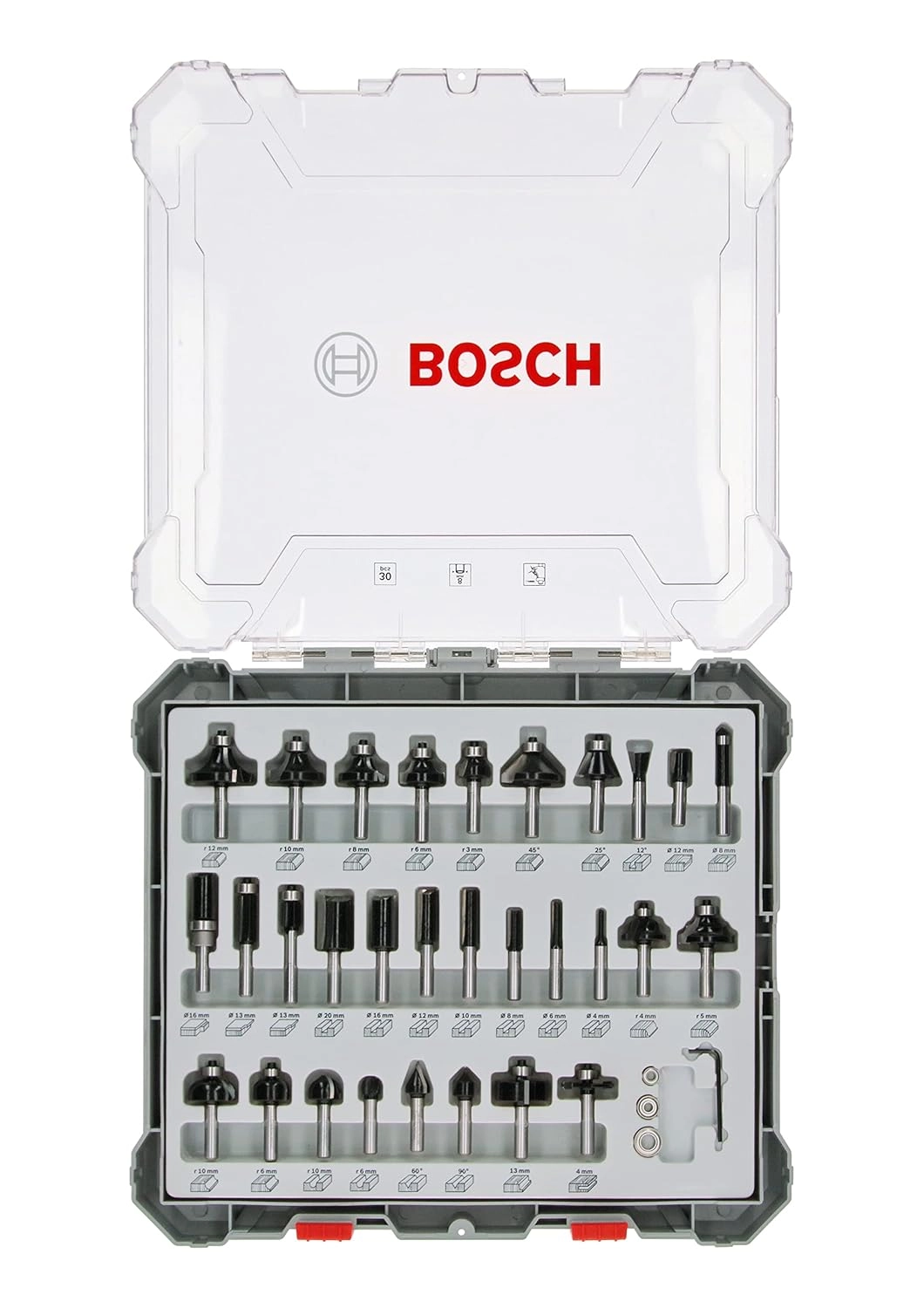 Router Bit Set - 8Mm 30 Pcs