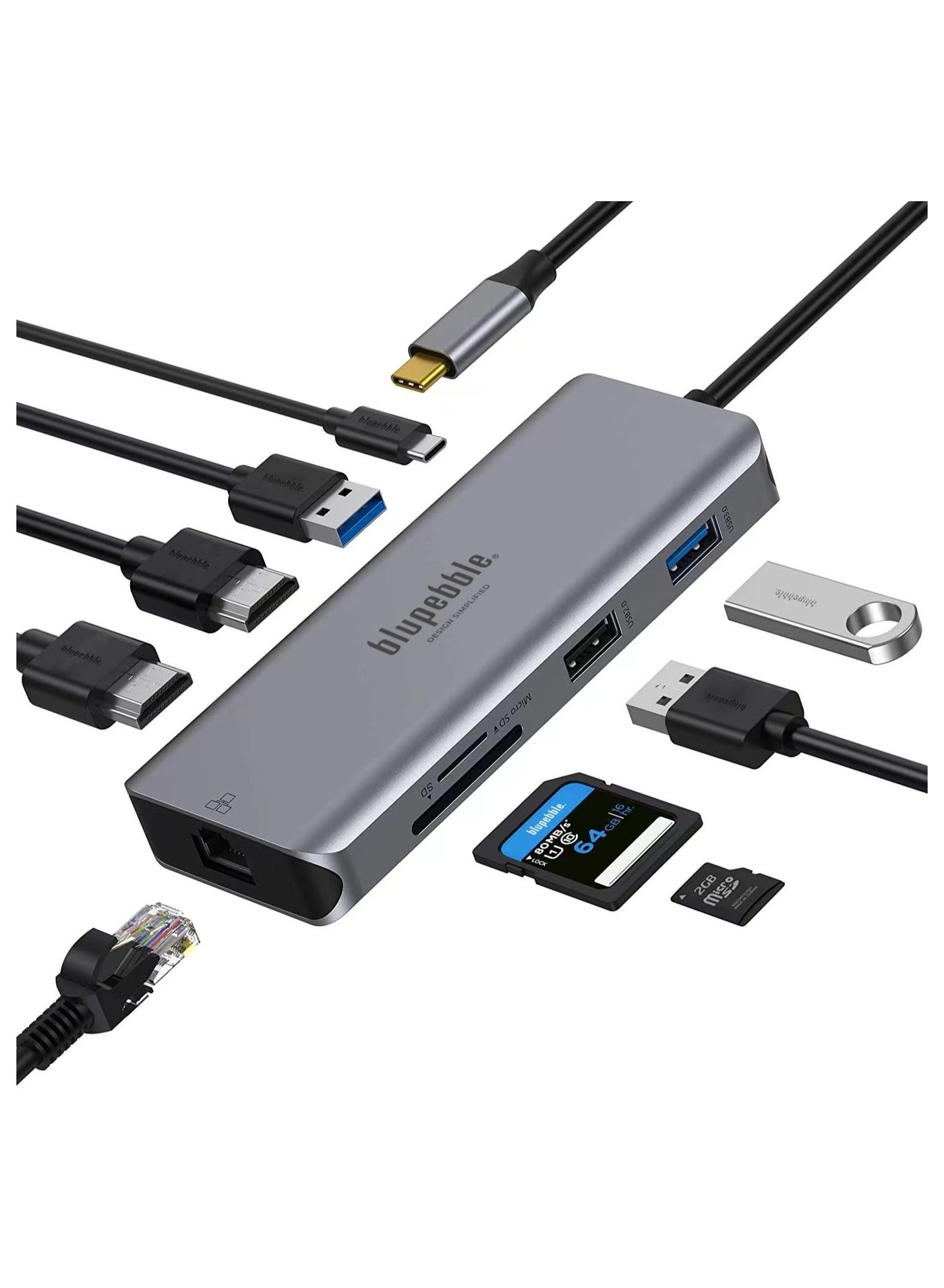 C9 Multimedia Hub - 9-in-1 Grey