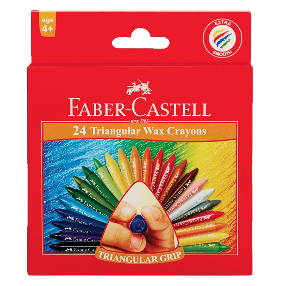 Faber-Castell Triangular Wax Crayons - 24pcs