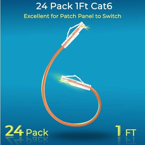 Patch Cables Cat6 Cat6a - 2ft 24 Pack 10G
