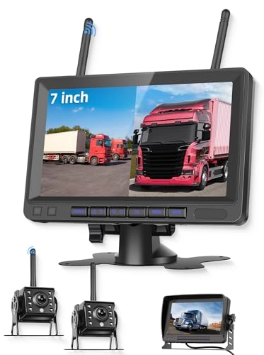 7 Inch TFT LCD Monitor - Wireless + Rear View Camera - Night vision 720P