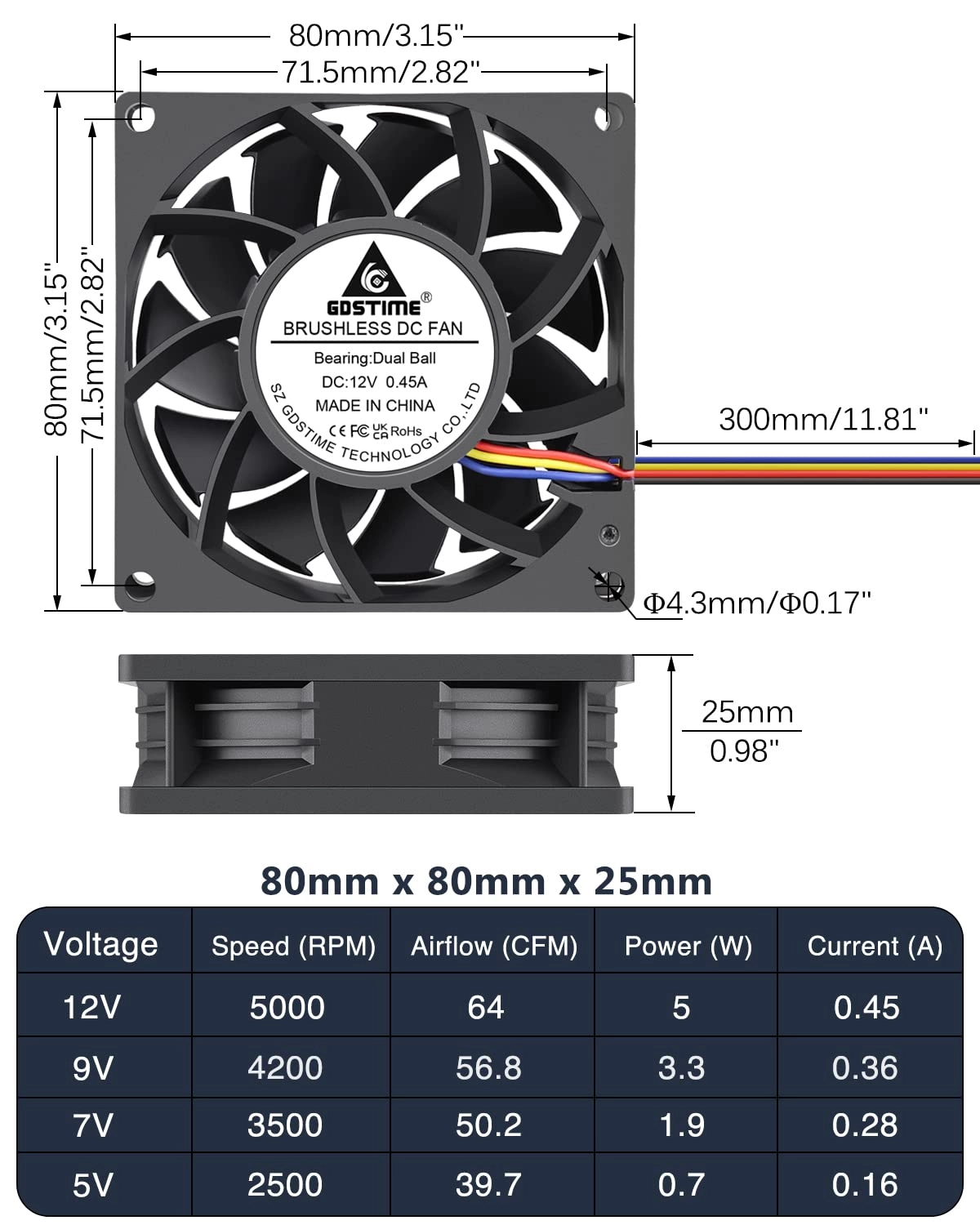 PWM Fan - 80mm x 25mm