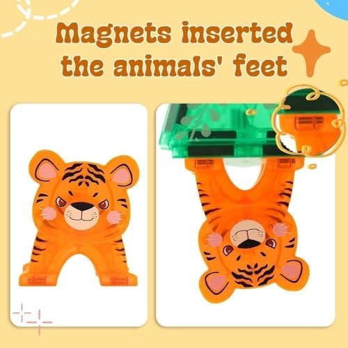 Magnetic Tiles with 3D Safari Animals Tiles Blocks - 24 months - 8 years 29 pieces