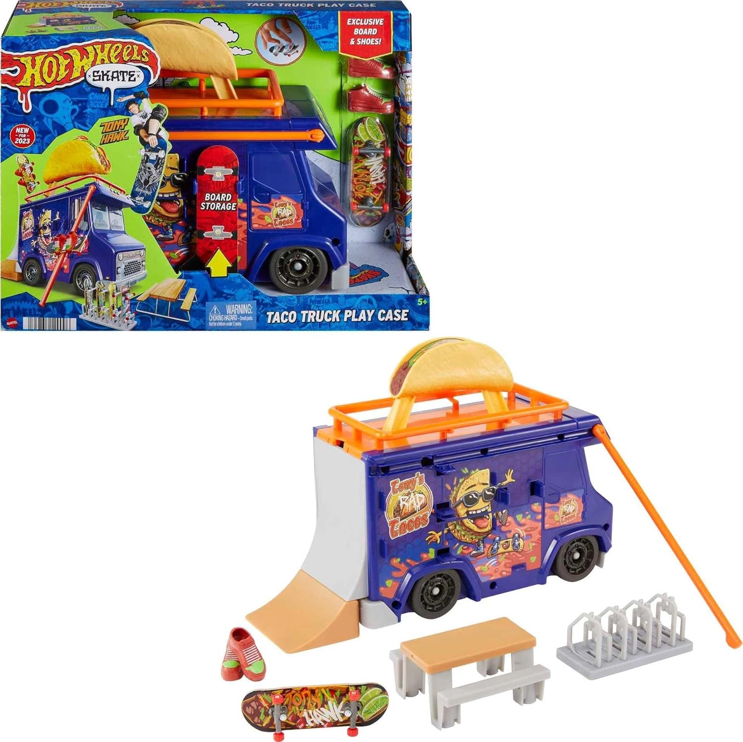 COLOR LAND CHILDRENS TOYS CENTER LLC Skate Taco Truck Play Case - 1 Fingerboard Pair Of Shoes