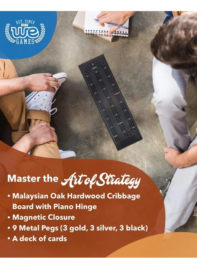 Cribbage Board - Wooden Black Stained 3 Track