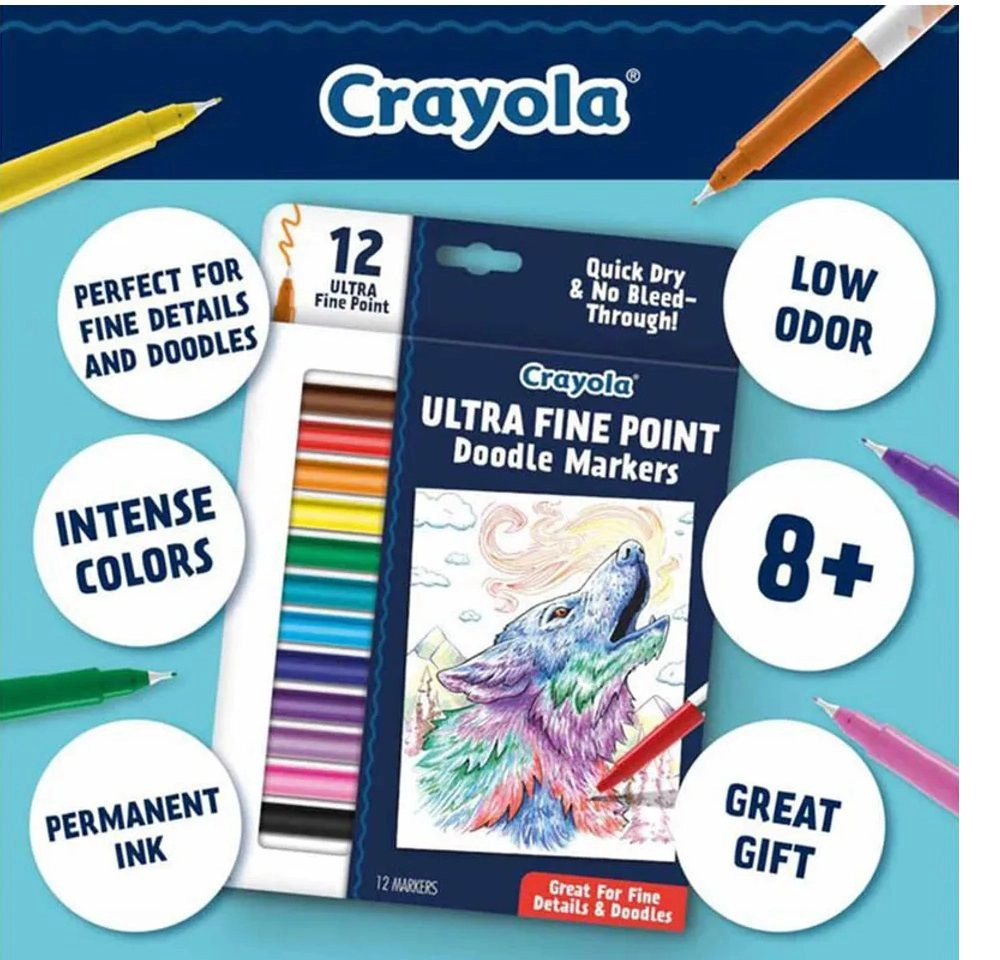 Dual Ended Doodle Marker - 12 Multi Colour