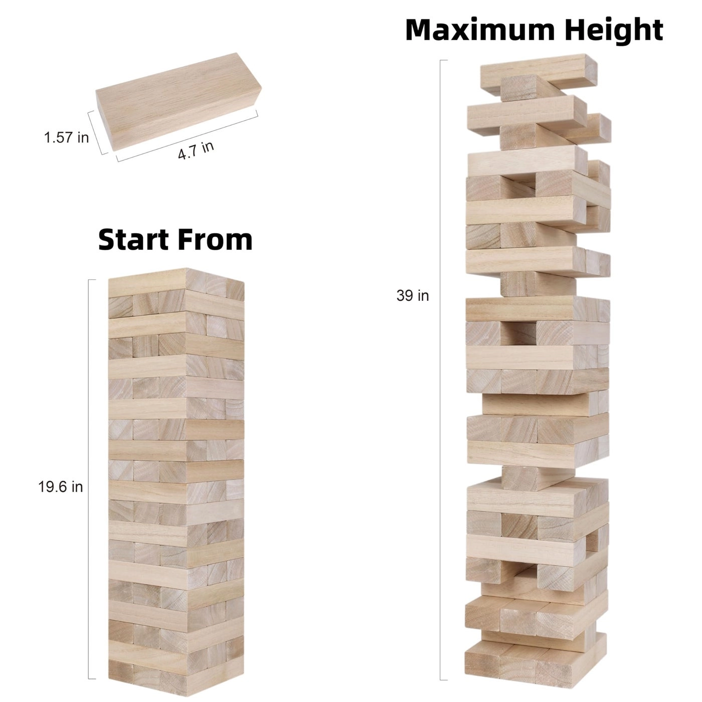 Giant Tumble Tower - Large 60pcs Wooden Carrying Bag