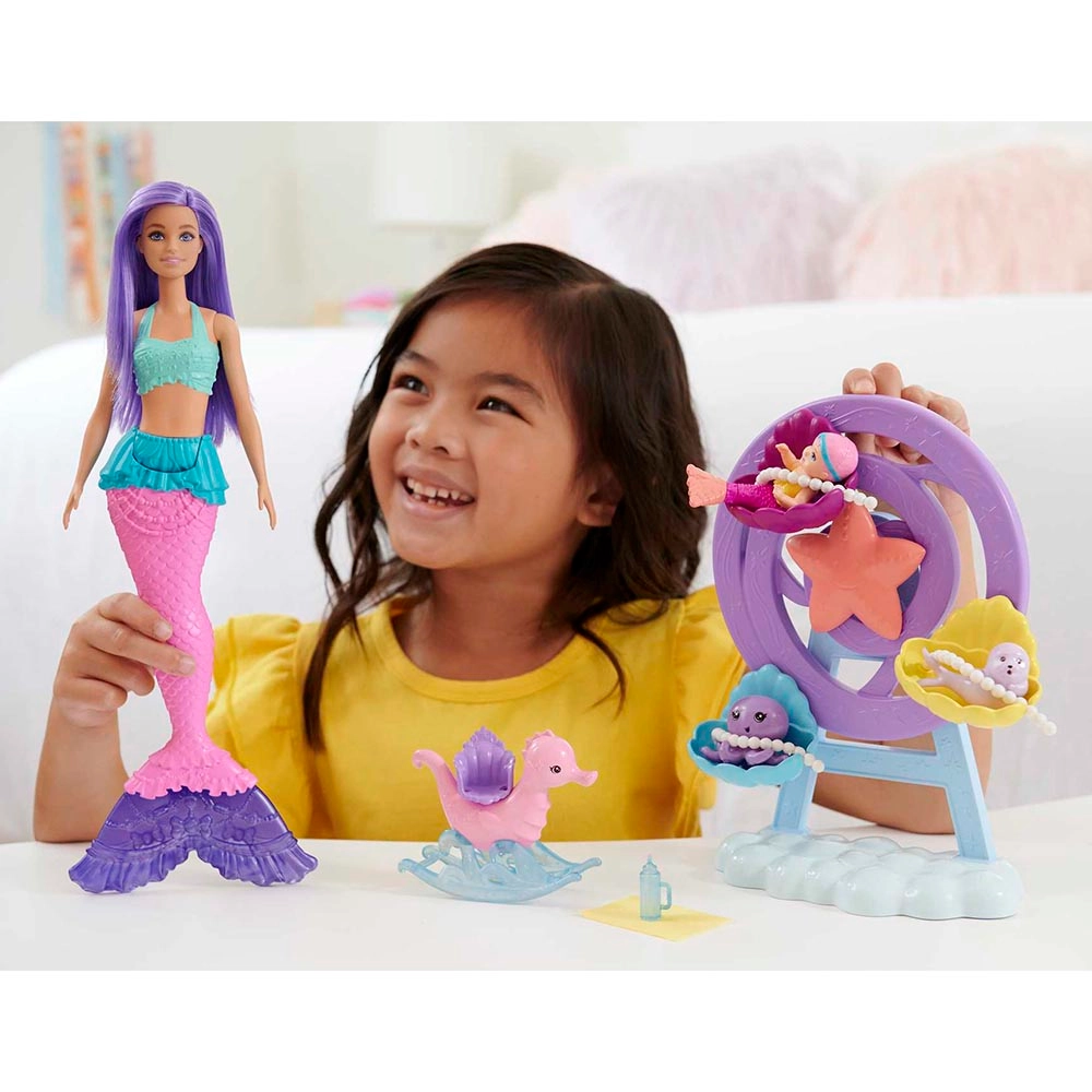 Dreamtopia Magical Mermaid Playset - Lavender Hair Includes Merbaby Baby Seal Baby Octopus Ages 3+
