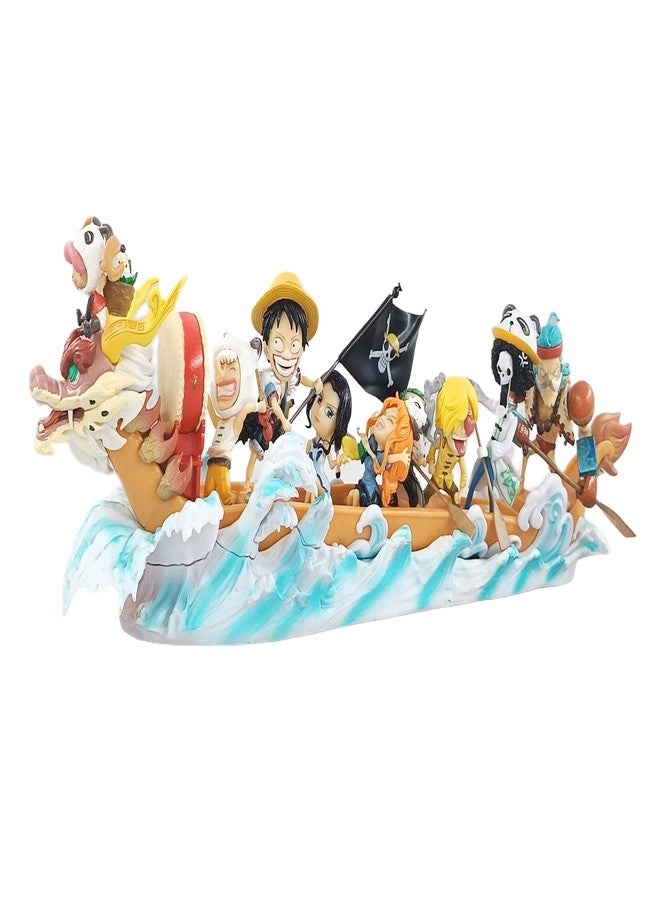 Luffy + Zoro + Sanji + Brook + Chopper + Nami + Robin + Franky + Usopp + Boat - One Piece