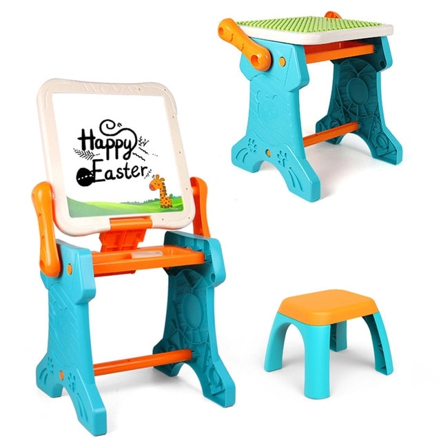 SAM BOX FZE Double Sided 2 - IN - 1 Blocks Table & Magnetic Learning Board Set with Chair - 3+ 43 pieces