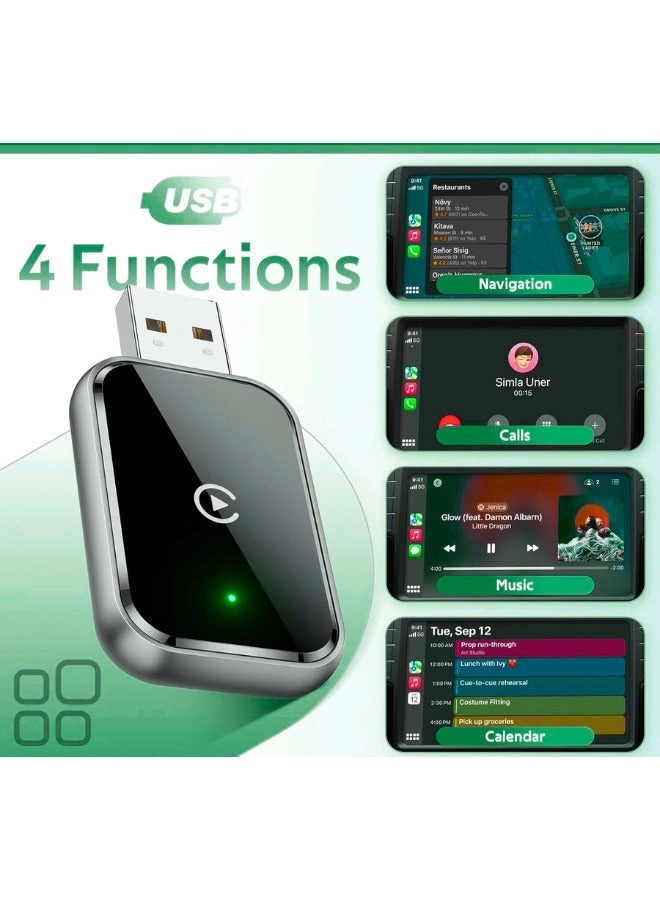 Wireless CarPlay Adapter - for iPhone Mini Size USB & Type-C Extension Cable