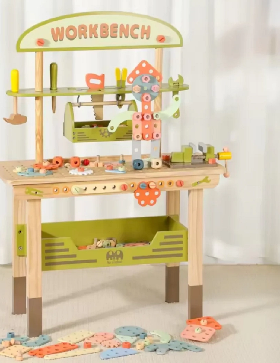 Kids Wooden Tool Table Playset - 5+