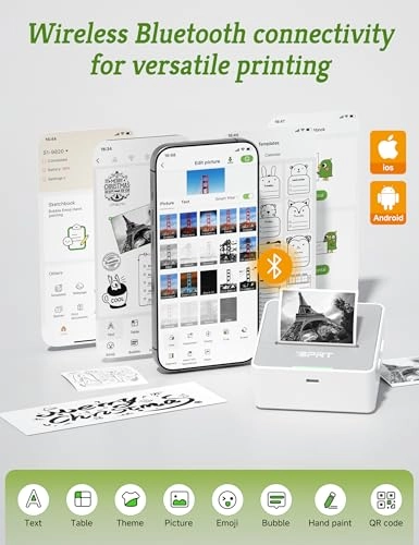 Portable Sticker Maker - Thermal Printer 1 Roll Sticker Paper Blue