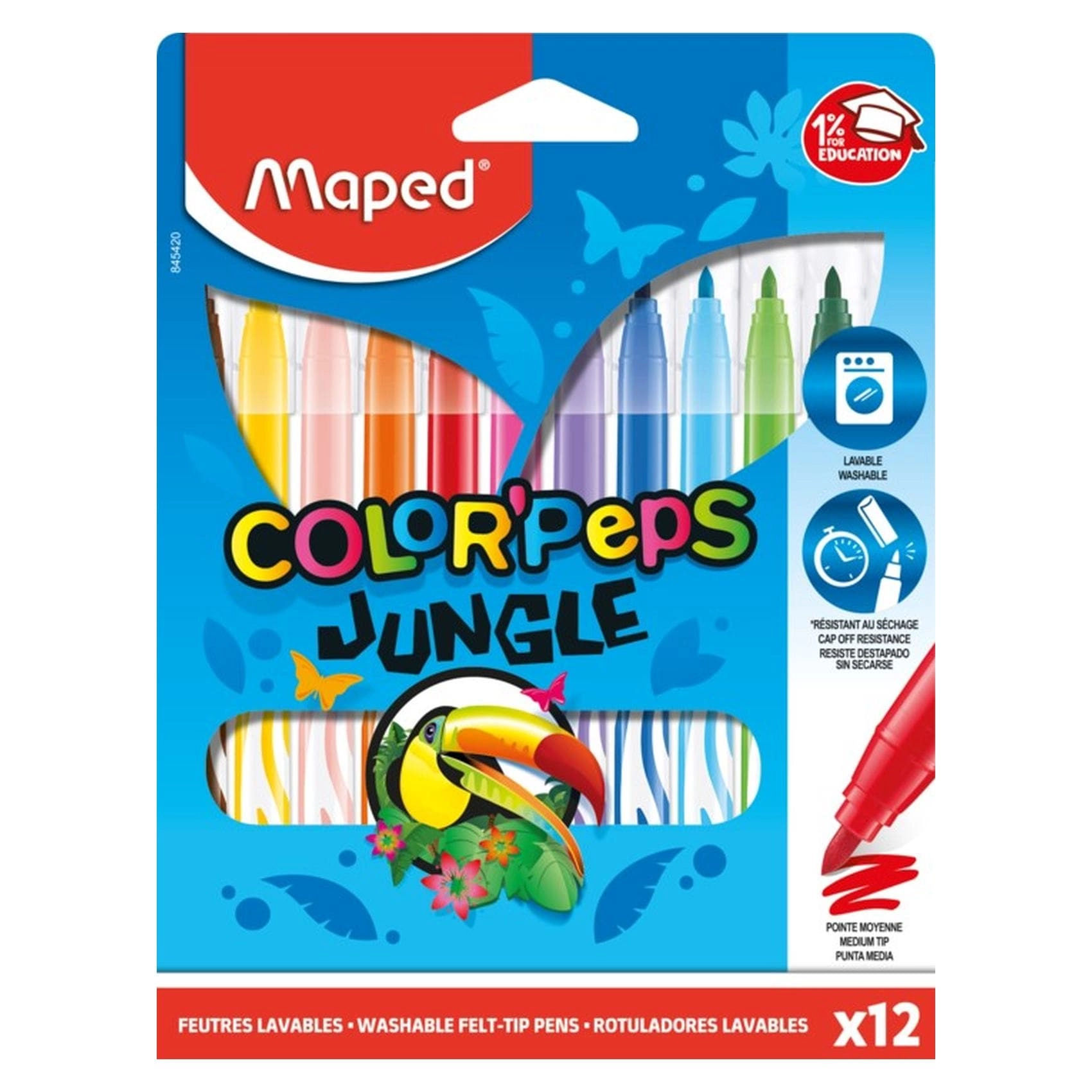 Jungle Fever Jumbo Felt-Pens - 12 piece(s)