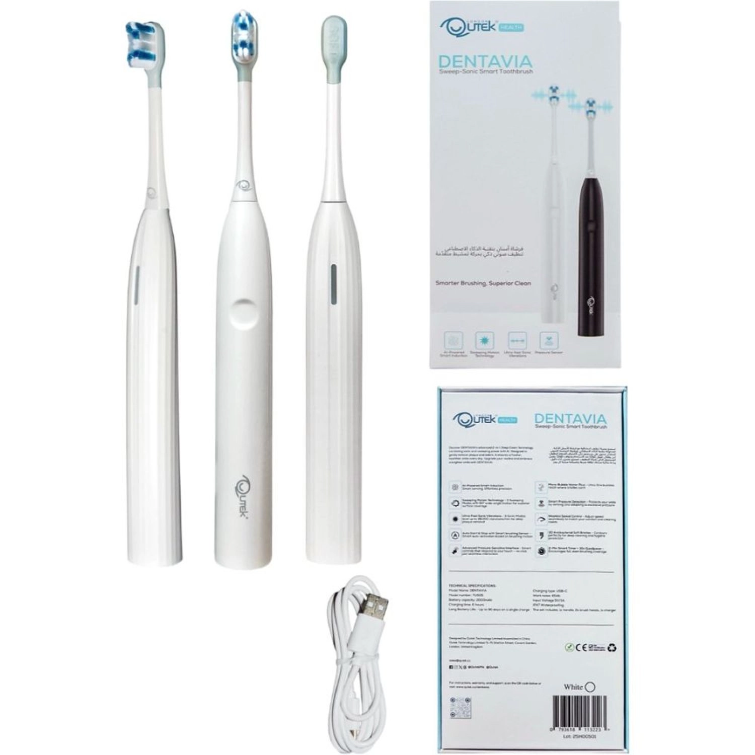 DENTAVIA Sweep-Sonic Smart Toothbrush - White