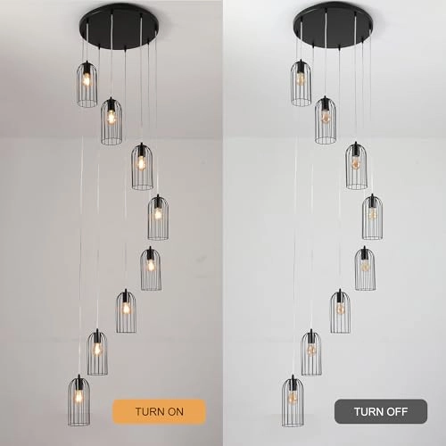 Caged High Ceiling Chandelier