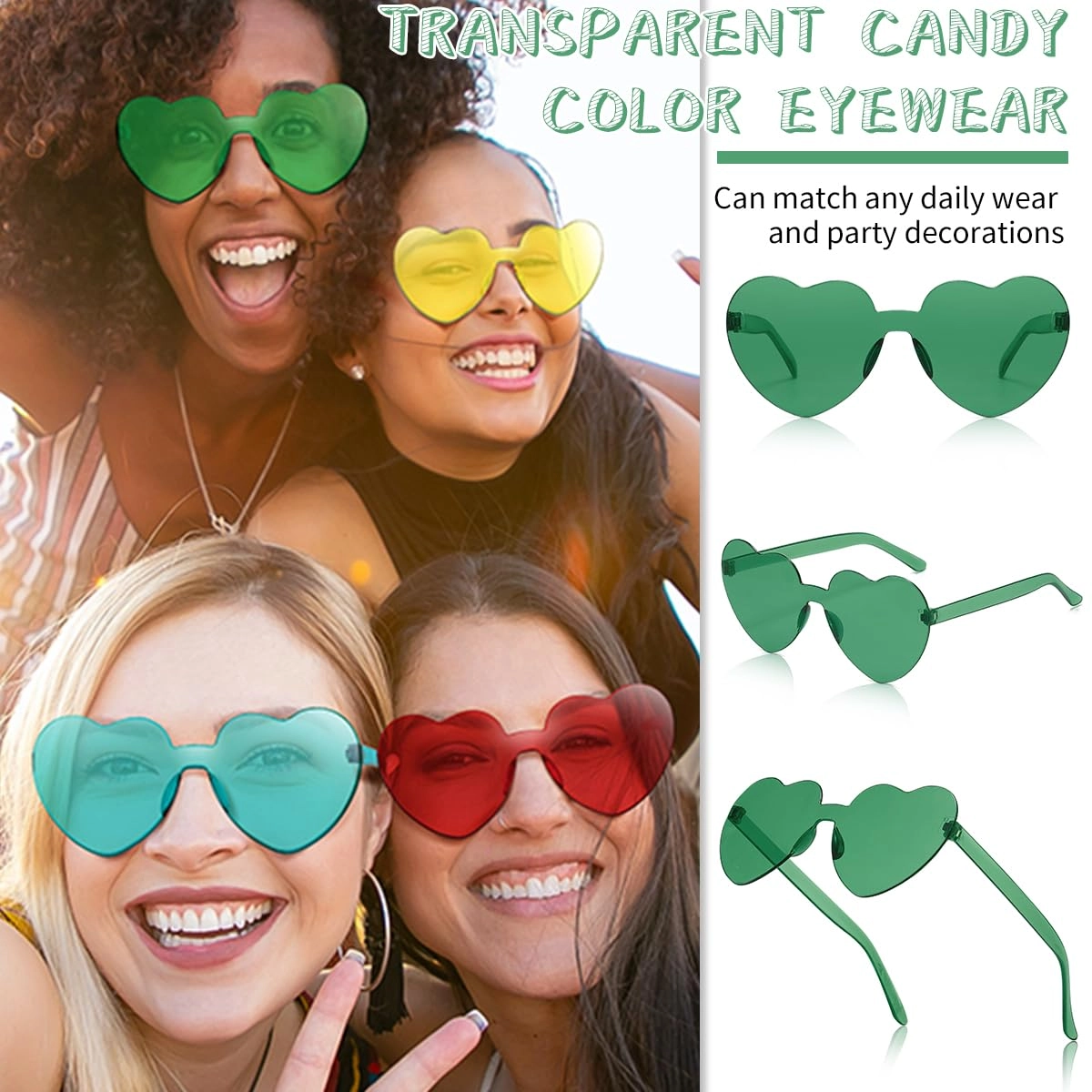Heart Sunglasses - Transparent Pack