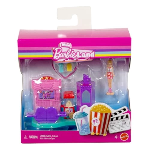 Barbie Mini BarbieLand Cinema Play Set - 1.5-inch doll Heart-shaped base Ages 4+