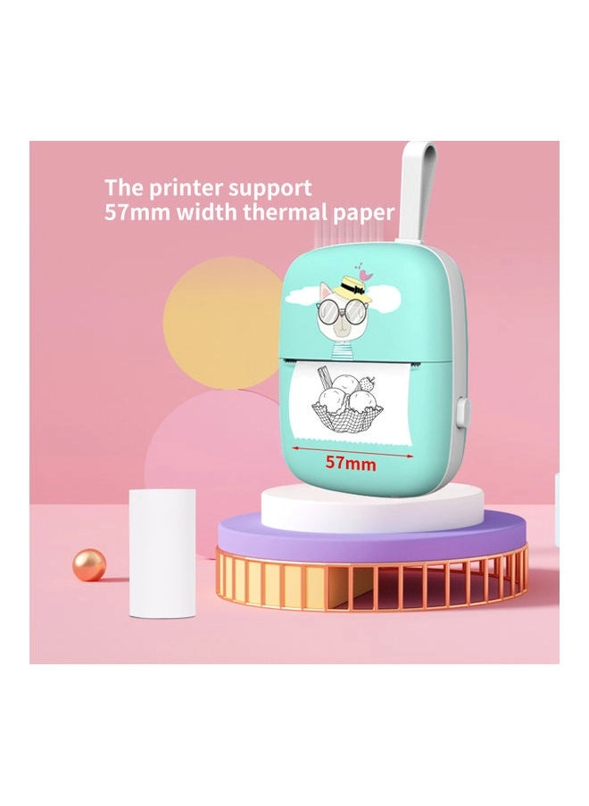 Wireless Mini Photo Printer White/Green