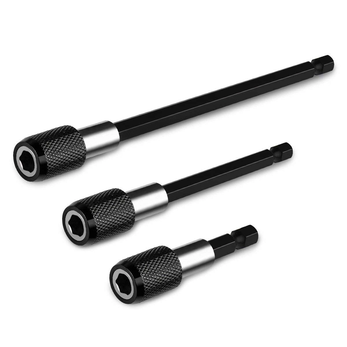 QWORK Quick Release Bar Socket Screwdriver Bit Holder - 60mm 100mm 150mm 1/4" (6.35mm)
