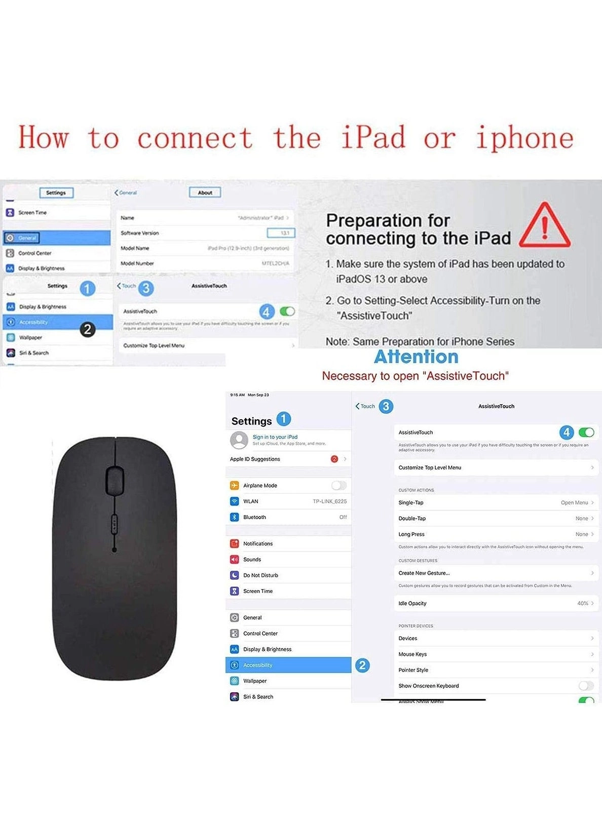 Dual Mode Wireless Mouse - Bluetooth 5.1 + 2.4GHz Wireless