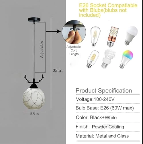 Hanging Light - Deer Pack of 3 E27