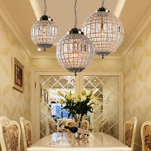 Round Crystal Ceiling Light - E27 25 x 25 x 31 cm