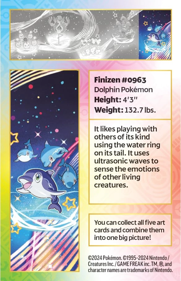Paldean Fates Mini Tin - Finizen 2 Booster Packs 1 Sticker 1 Art Card