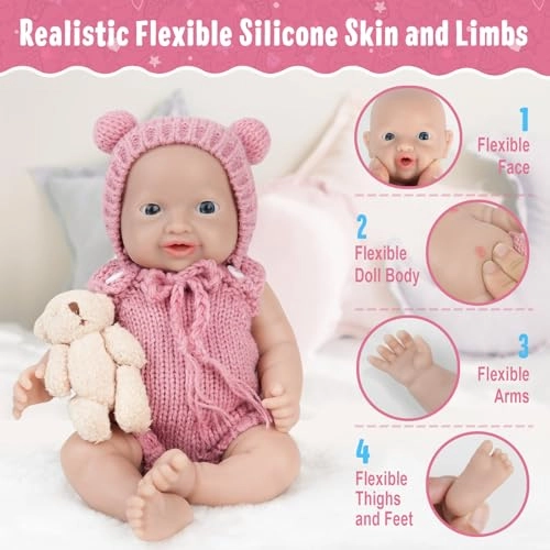 Reborn Baby Doll - 20 cm Silicone Ages 3+