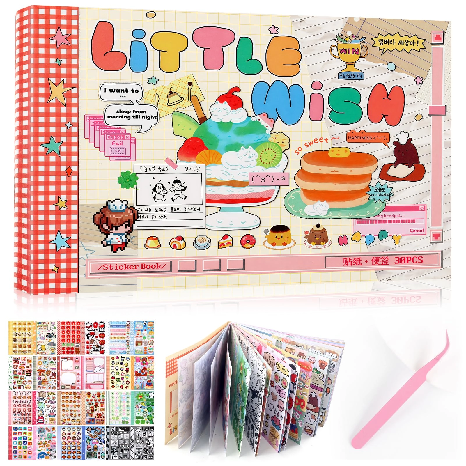 tmtains Japanese Retro Manga Sticker Book Kawaii 1200 pcs