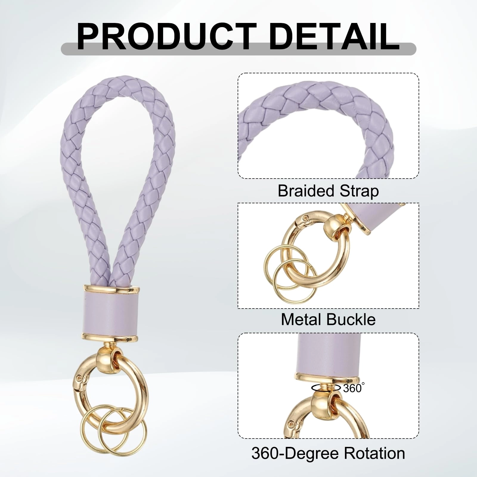 Braided Leather Keychain - Animal