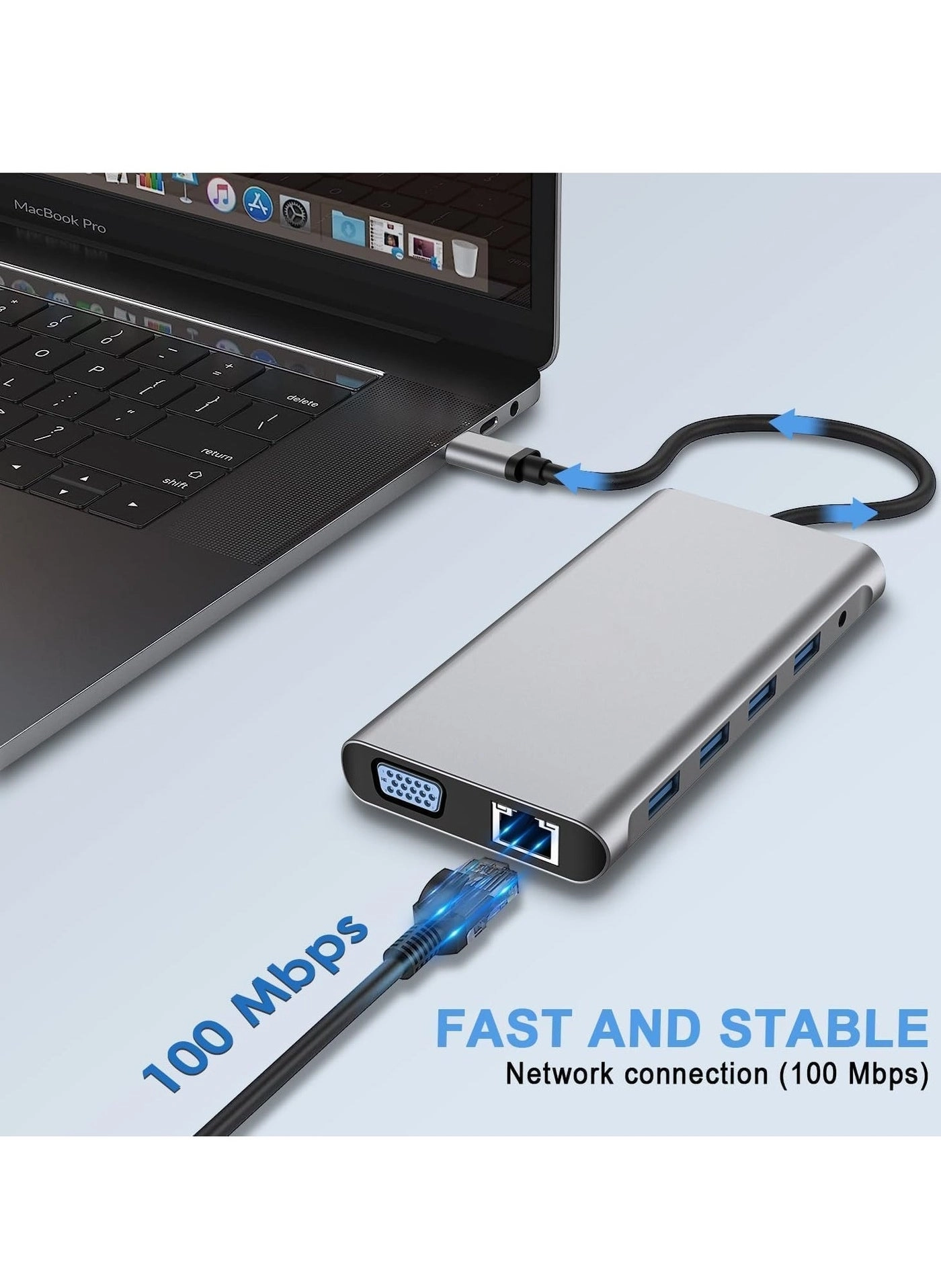 USB C Hub Docking Station - 12-in-1 4K HDMI