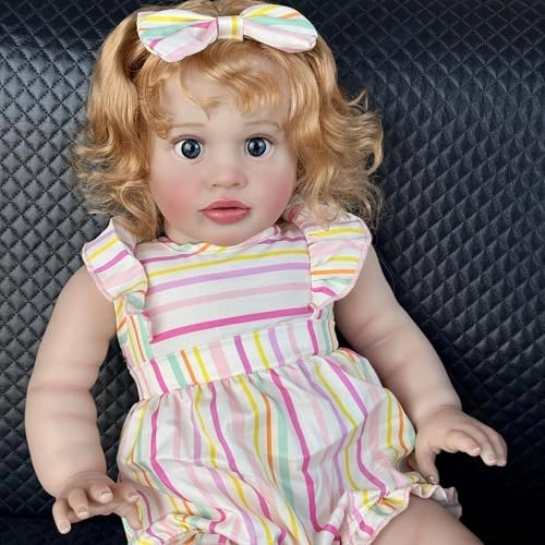 Pippa Reborn Baby Doll - 26 inch Cotton Vinyl Hand-rooted Curly Hair Ages 3+