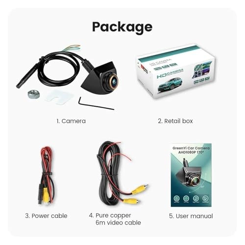 Intelligent Dynamic Trajectory Car Rear View Camera - Night Vision Wire 4K AHD 1080P