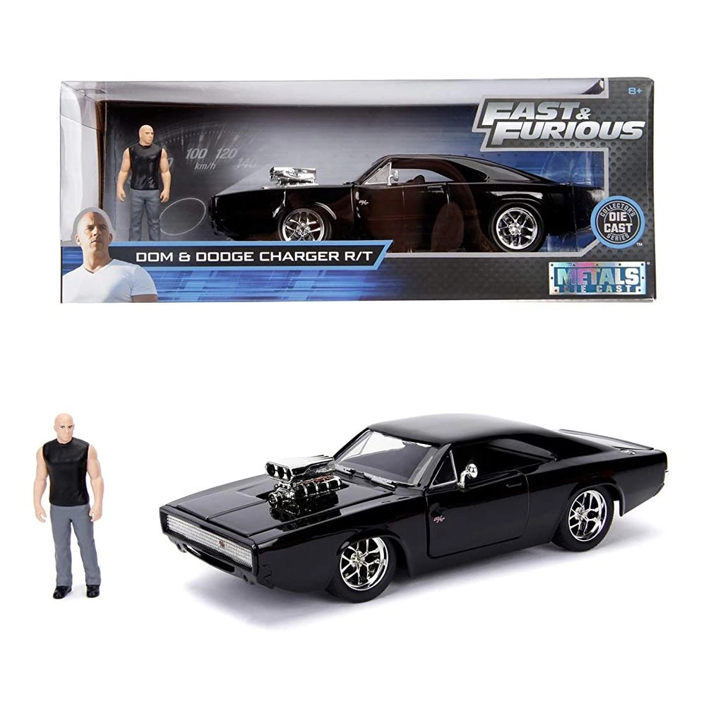 Jada Toys Fast & Furious 1970 Dom & Dodge Charger R/T with Dominic Toretto Figure - 1:24