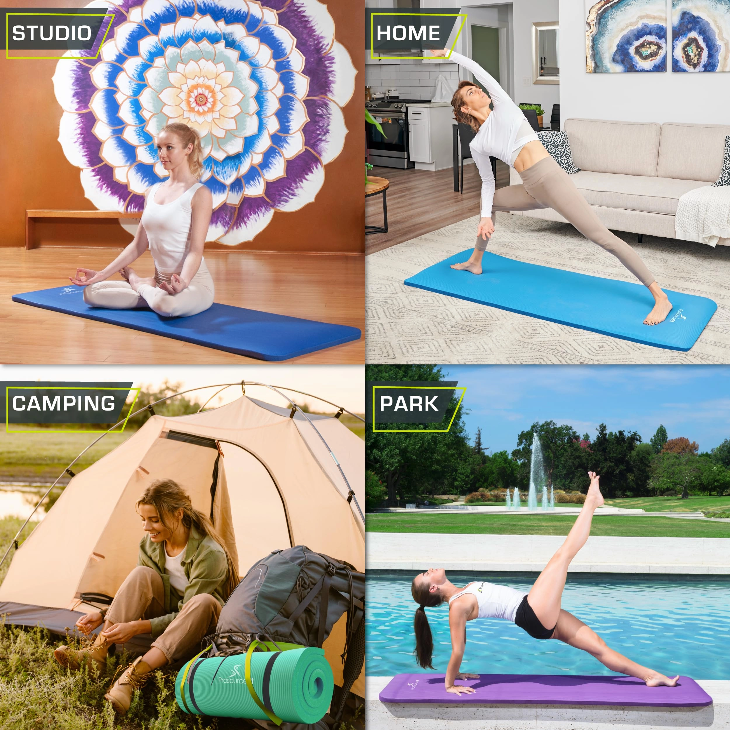 Extra Thick Yoga and Pilates Mat - Nitrile Butadiene Rubber 0.5 & 1-in