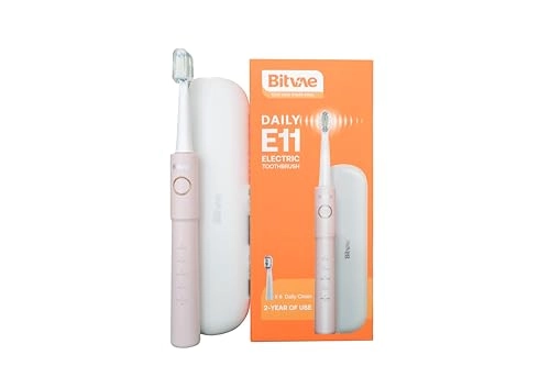 E11 Sonic Electric Toothbrush - Pink 8 Replacement Brush Heads H4 Travel Case