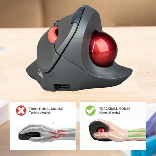 Ergonomic Trackball Mouse - Wireless