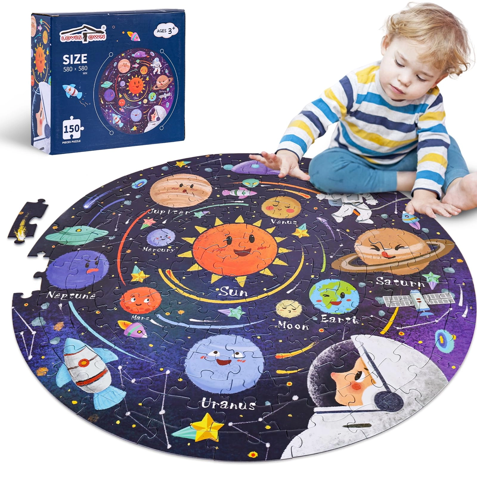 LovesTown Solar System Floor Puzzles - 150 pieces