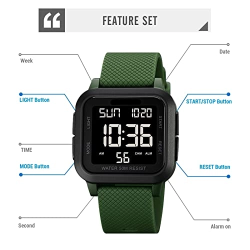 Sport Digital Watch 40mm Acrylonitrile Butadiene Styrene