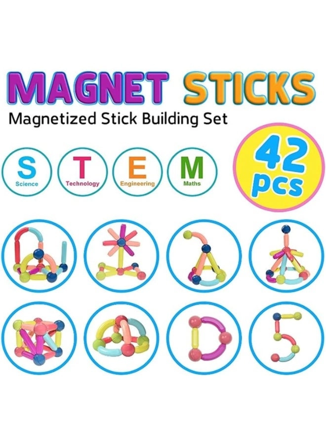 Puzzle magnetic building block - 42 pcs