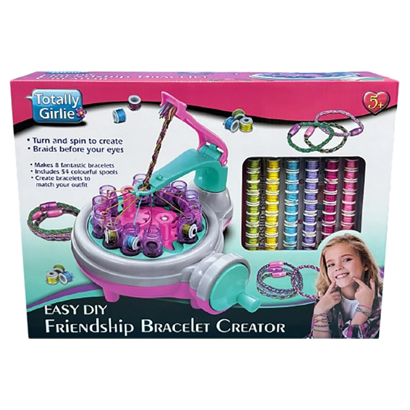 Totally Girlie Easy Friendship Bracelet Creator - 54 Colourful Spools 8 Bracelets