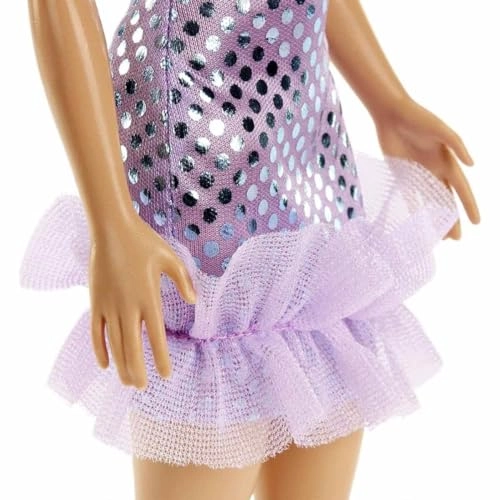 Barbie Fashion Doll - Blonde Hair Purple Polka Dot Dress Ages 3+