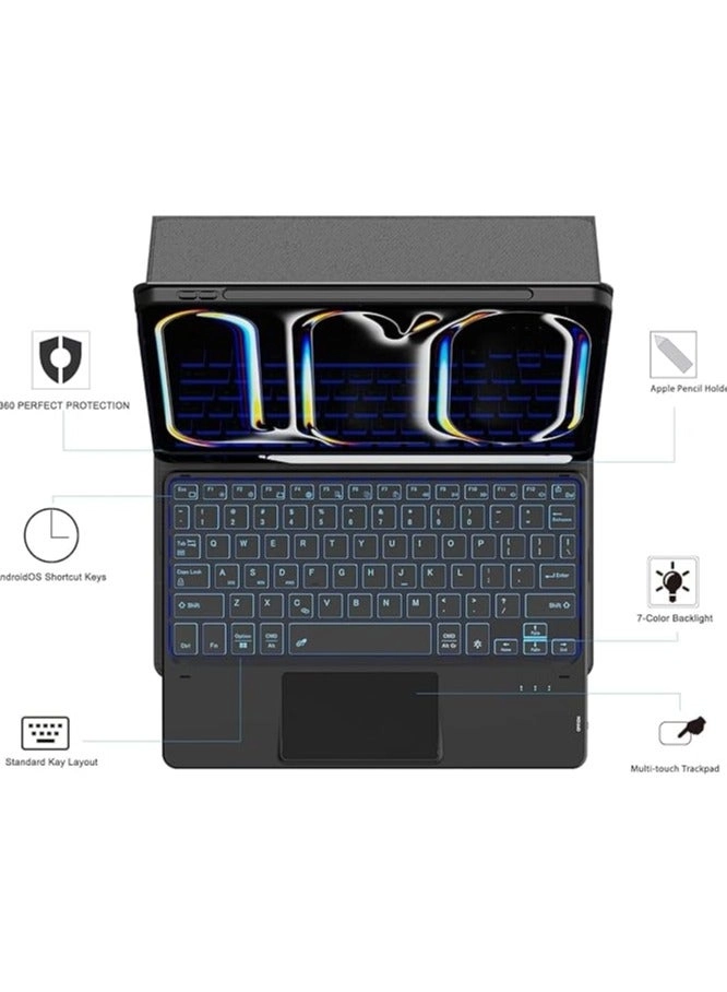 Keyboard Case with Trackpad and Pencil Holder for iPad Pro 11-inch (M4, 2024)