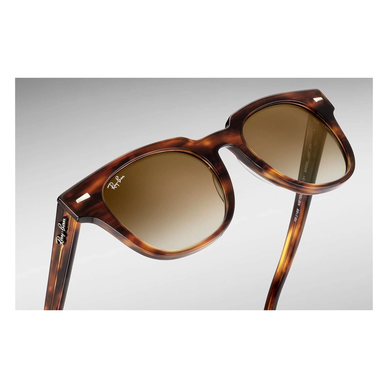 RB2168 Meteor - 50 mm Striped Grey Gradient Brown|Blue Mirror