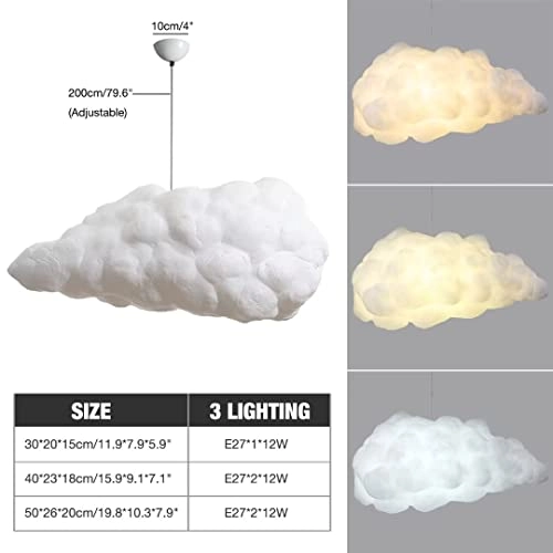 3D Cloud Pendant Light - 3 Lightings E27 White