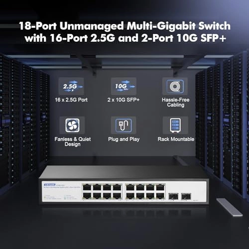 16x2.5G + 2x10G SFP 18-ports