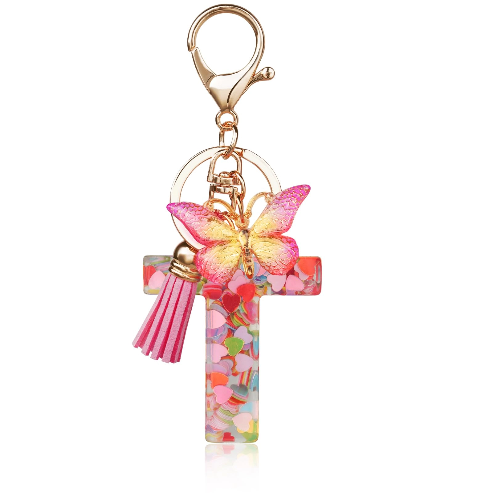 Initial Letter Keychain - Butterfly