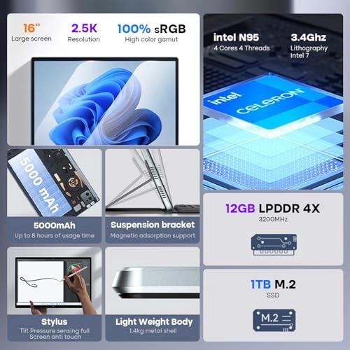 2 in 1 Tablet Laptop - 512GB 16"