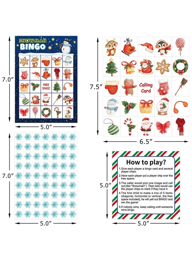 Christmas Bingo Cards - Snowman 24 Players